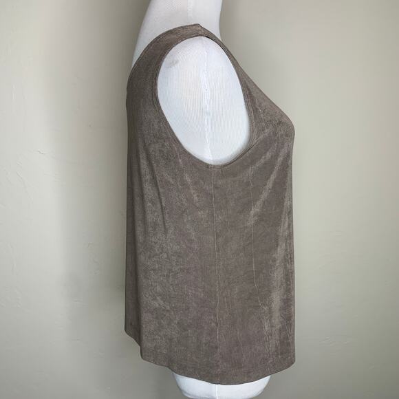 Chico's Tan Tank Sleeveless Shell Sz 8/10 Petite Medium - Picture 4 of 7